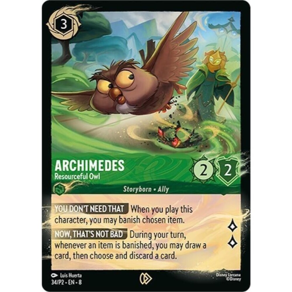 Archimedes - Resourceful Owl - Promo - Cold Foil - Reign of Jafar 34/P2 -Lorcana